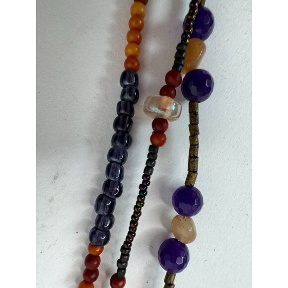 Variscite Stone Beaded Necklace With Multicolor Beads & Large Pendant - Picture 9 of 16